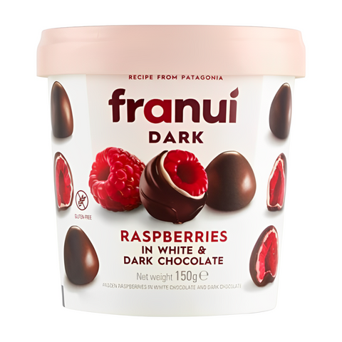 Frozen Raspberries White And Dark Chocolate 150g - Franui