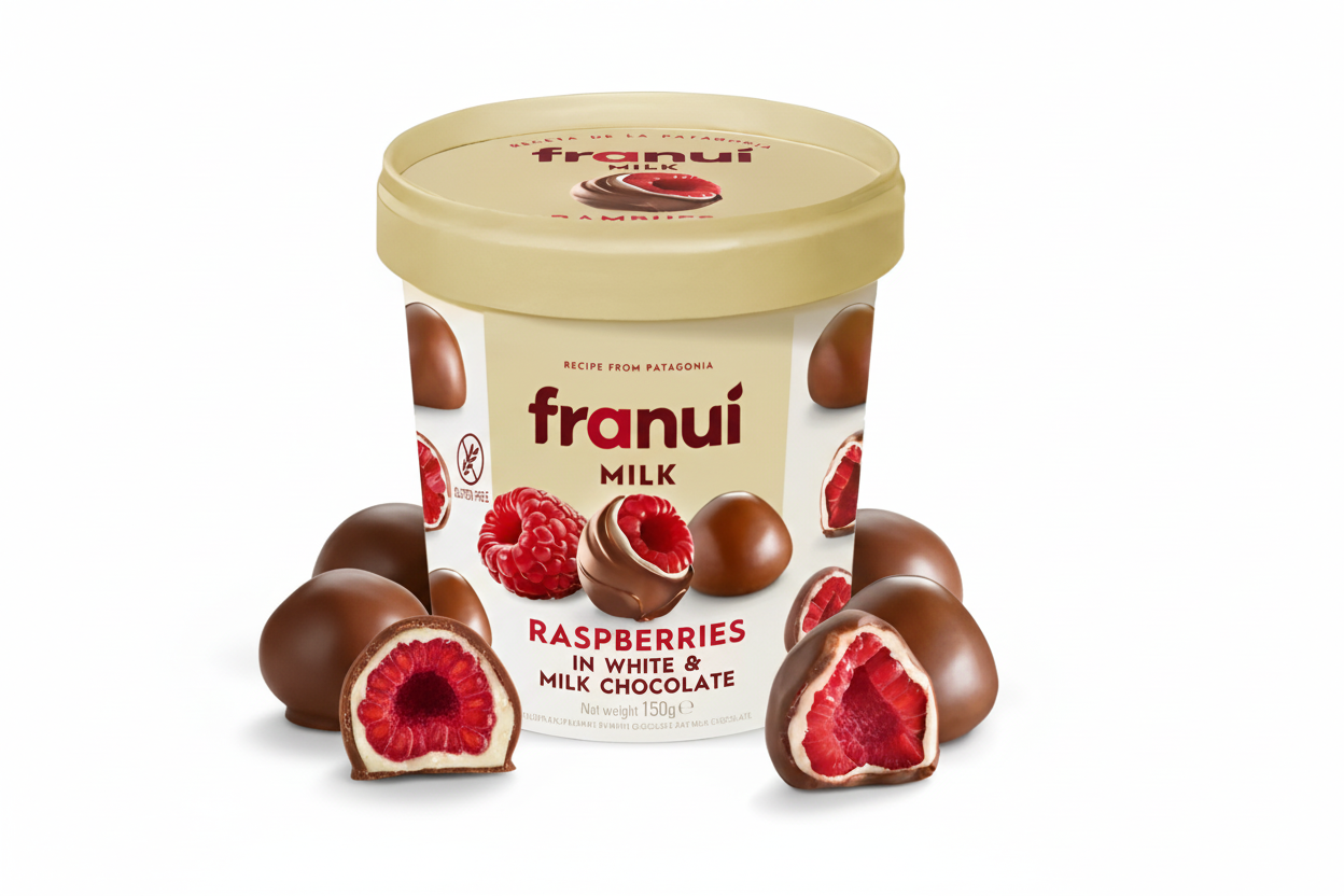 Frozen Raspberries White And Milk Chocolate 150g Franui Nativo frozen-raspberries-white-and-milk-chocolate-150g-franui-nativo