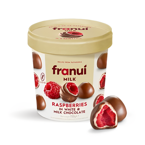 Frozen Raspberries White And Milk Chocolate 150g - Franui
