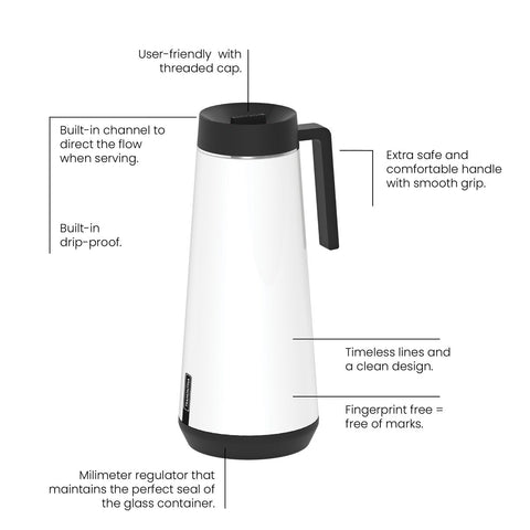 Vacuum Insulated Coffee Tea Carafe Exata 500ml (White) - Tramontina