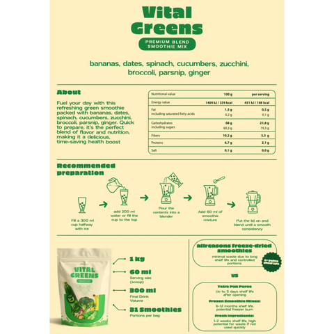 Allreasons Vital Greens Smoothie Powder 1Kg | No added Sugar