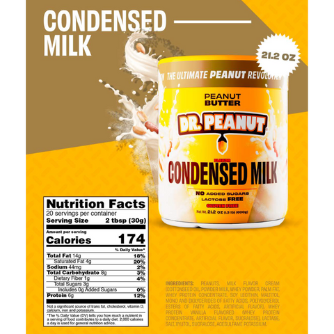 Peanut Butter Condensed milk 600g Dr. Peanut - No Added Sugar | Lactose free | Gluten free