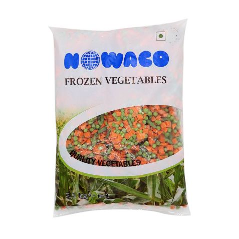 a pack of Nowacos Frozen Mixed Vegetables 3 Way cut weighing 2.5kg