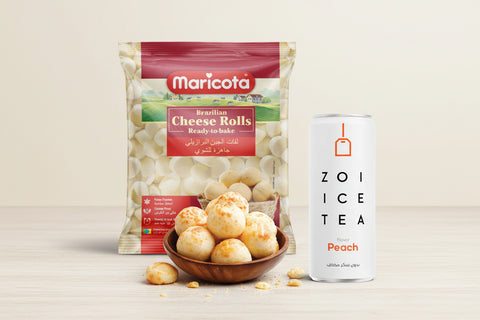 Traditional Cheese Rolls (Pão de Queijo) 1kg Frozen Maricota & ZOI Ice Tea 320ml Bundled