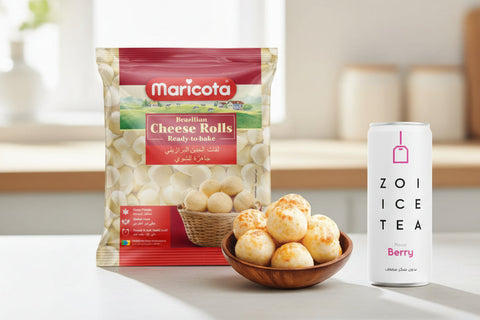 Traditional Cheese Rolls (Pão de Queijo) 1kg Frozen Maricota & ZOI Ice Tea 320ml Bundled