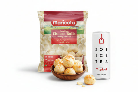 Traditional Cheese Rolls (Pão de Queijo) 1kg Frozen Maricota & ZOI Ice Tea 320ml Bundled