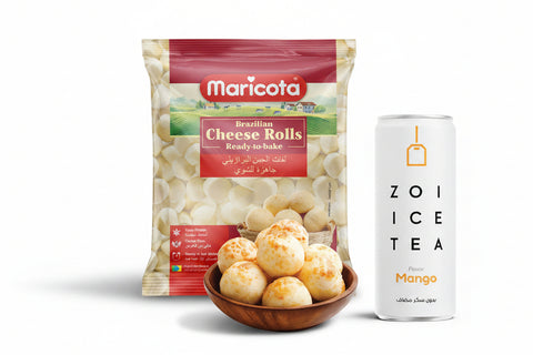 Traditional Cheese Rolls (Pão de Queijo) 1kg Frozen Maricota & ZOI Ice Tea 320ml Bundled