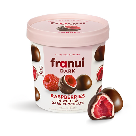 Frozen Raspberries White And Dark Chocolate 150g - Franui 
