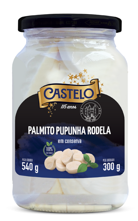Sliced Pupunha Palm Heart (Palmito Pupunha Rodela) 300g - Castelo