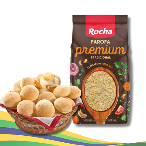 Frozen Prebaked Cheese Rolls w/ Cream Cheese 1kg + Premium Farofa 300g Bundle