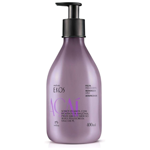 EKOS Body Moisturizer Acai 400 ML - Creme Corporal Acai - Natura - Energizing formula hydrates for 24 hours.