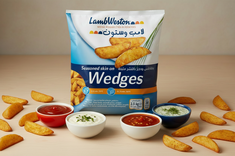 Frozen Potato Seasoned Skin On Wedges  2.5kg - Lamb Weston