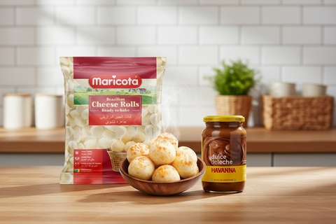 Traditional Cheese Rolls (Pao de Queijo) 1kg + Dulce De Leche 450g Havanna (Doce de Leite) - Bundled