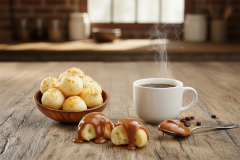 Traditional Cheese Rolls (Pao de Queijo) 1kg + Dulce De Leche 450g Havanna (Doce de Leite) - Bundled