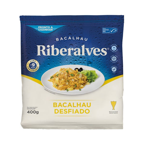 A pack of Shredded Cod Fish (Bacalhau Desfiado) weighing 400g by Riberalves